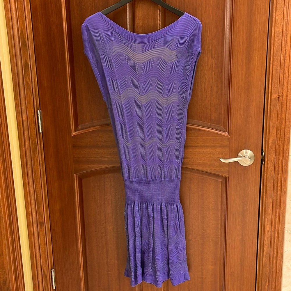 MISSONI Bloused Top Drop Waist Hip Band Dress, Size 42 (US 6), Purple
